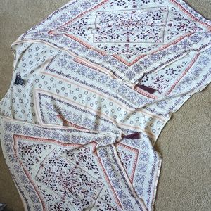 Cream, Pink, Burgundy Shawl